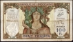 Rare One Hundred Francs Bank Note of French Polynesia 1937-1963.