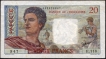 Extremely Rare Twenty Francs Note of New Caledonia.