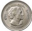 Commemorative Five 5 Rupees Coin of Indira Gandhi issued in 1985