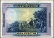 1928 One Hundred Pesetas Bank Note of Spain.