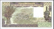1987 Five Hundred Francs Bank Note of Western African.
