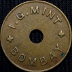 Brass Canteen Token of I.G. Mint, Bombay of 5 Paise Denomina