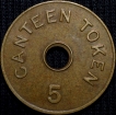 Brass Canteen Token of I.G. Mint, Bombay of 5 Paise Denomina