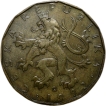 Bronze-20-Krone-of-Czech-Republic-(AD-1993)-Lion-Horse-Rider-Beautiful-Grade