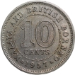 Nickel 10 Cents of Elizabeth II (AD 1957) from Malaya and British Borneo