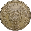 Brass 5 Pesos of Colombia Country (AD 1989)