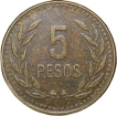 Brass 5 Pesos of Colombia Country (AD 1989)