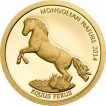 Mongolia 2014 500 Togrog Mongolian Nature Horse 0.5g Gold 