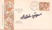 Autograph Fdc of Nandalal by legendary painter satish gujral
