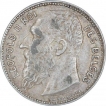 1909  Silver One Franc Coin of Leopold II of Belgium.