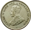 1921 Silver Twenty Five Cents Coin of King George V of Ceylon.