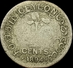 1894-Silver-Ten-Cents-Coin-of-Queen-Victoria-of-Ceylon.