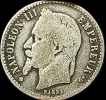 1864 Silver Fifty Centimes Coin of France.