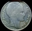 1934 Silver Ten Francs Coin of France.