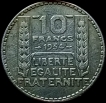 1934 Silver Ten Francs Coin of France.