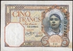 Five Cinq Francs Note of Algeia.