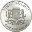2006 Silver Four Thousand Shillings Coin of Somalia.