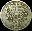 1928 Copper Nickel Fifty Centavos Coin of Protugal.