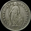 1944 Silver Half Franc Coin of Switzerland.