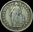 1963 Silver Half Franc Coin of Switzerland.