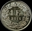 2015 Copper Nickel One Franc Coin of Switzerland.