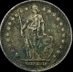 1945 Silver One Franc Coin of Switzerland.