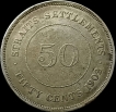 1902 Silver Fifty Cents Coin of Straits Settelment.