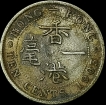 1903 Silver Ten Cents Coin of Hong Kong.