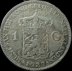 1929 Silver One Gulden Coin of Netherlands.