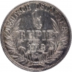 Silver Quarter Rupie Coin of of German East Africa.