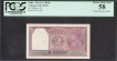 Rare Two Rupees Note of 1943 of King George VI Signed by C.D. Deshmukh.