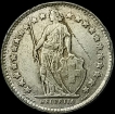 1945 Silver Half Franc Coin of Switzerland.