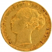 1881 Gold Sovereign Coin of Queen Victoria of Australia.