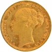 1887 Gold Sovereign Coin of Queen Victoria of Australia.