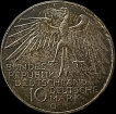 Silver Ten Deutsche Mark Coin of Germany Issued in 1972.