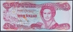 Three Dollars Note of 1984 of Bahamas.