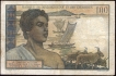 One Hundred Francs Note of 1950-1960 of Madagascar.
