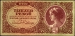 Ten Thousand Pengo Bank Note of Hungary of 1945.