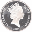  2001 Silver Ten Dollars Proof Coin of Cook Island.