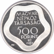 Silver Five Hundred Forint Proof Coin of Hungary Issued in 1992