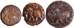 Set of Three Copper Cash Coin of Mysore State Wadiyar period.