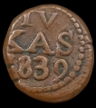 Indo-Danish, Tranquebar,-Frederik-VI Copper-4-Cash-with-Date-1839.