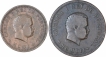 Copper Coins of  Carlos I of India Portuguese.