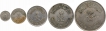 King Khalid bin Abdul Azeez Al-Saud of British Royal Mint Set of Five Different Copper Nickel  Coins of Saudi Arabia.
