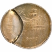 Partial Brockage Error Copper Nickel Two Rupees Coin of Republic India of 2002.
