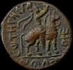Soter megas Copper Tetradrachma coin of  Kushan Dynasty.