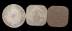 Hyderabad State Three Different Types of One Anna Coins.