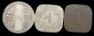 Hyderabad State Three Different Types of One Anna Coins.