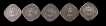 Lot of Five Copper Nickel Half Anna Coins of Republic India.