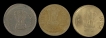 Lot of Three Brass-Nickel Five Rupees Error Coins of  Republic India.